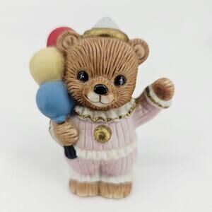 HOMCO Porcelain Clown Bear Figurine Series #1449 Bear with Balloons Carnival